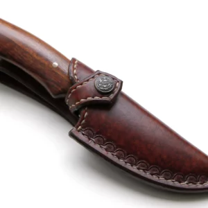 Couteau lame drop point manche bois de fer