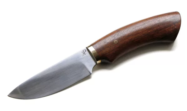 Couteau lame drop point manche bois de fer