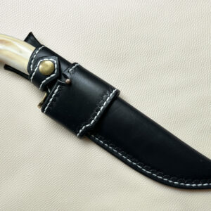 Étui cuir pour couteau fixe avec passant amovible