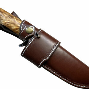Étui cuir pour couteau fixe avec passant amovible