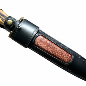 Étui cuir pour couteau fixe avec passant amovible
